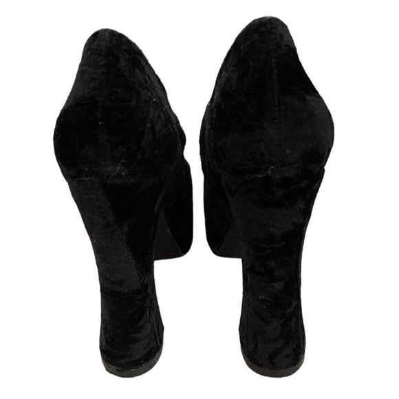 Havana Last by Jeffery Campbell Black Velvet Platform Shoes Size 8.5 - Picture 5 of 9